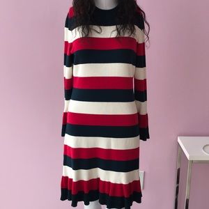Striped knit dress.